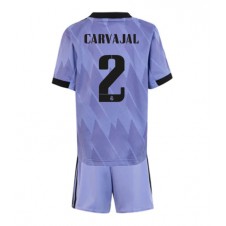 Real Madrid Daniel Carvajal #2 Bortaställ Barn 2022-23 Korta ärmar (+ Korta byxor)
